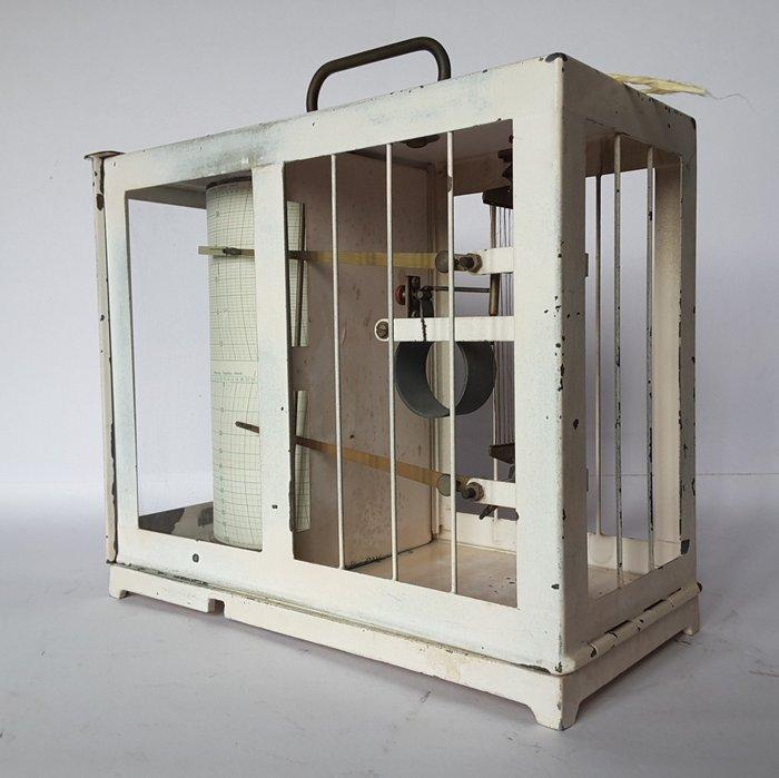 Termoigrograaf/barograaf Wilh. Lambrecht Göttingen. Werkend,, Antiek en Kunst, Antiek | Wandborden en Tegels