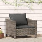 vidaXL Tuinstoel met kussens poly rattan grijs, Tuin en Terras, Tuinsets en Loungesets, Verzenden, Nieuw