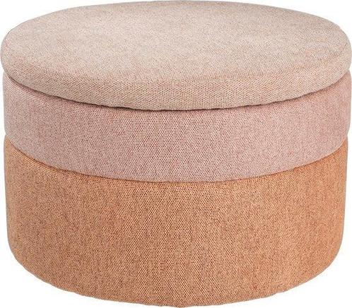 Tweedekans | Mica Decorations Opbergpoef - H40 x Ø59 cm -, Huis en Inrichting, Tafels | Bijzettafels, Ophalen of Verzenden