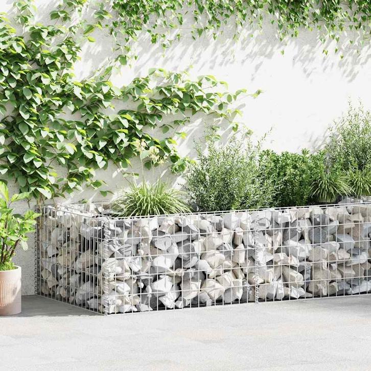 vidaXL Gabion plantenbak 180x90x50 cm gegalvaniseerd staal, Jardin & Terrasse, Clôtures de jardin, Envoi