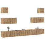 vidaXL 7-delig Tv-meubelset wandmontage bewerkt hout, Huis en Inrichting, Verzenden, Nieuw