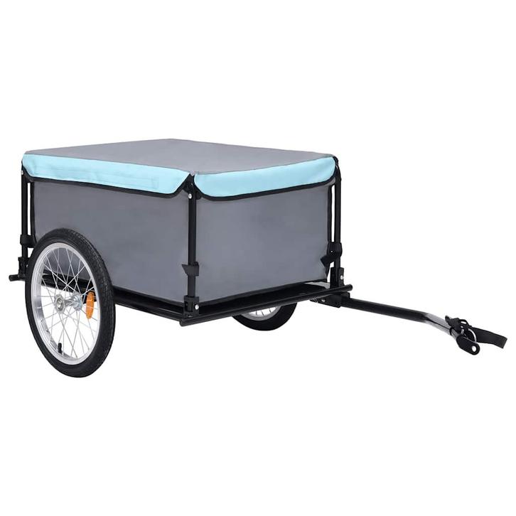 vidaXL Fietstrailer 65 kg zwart en blauw, Fietsen en Brommers, Fietsaccessoires | Aanhangwagens en Karren, Nieuw, Verzenden