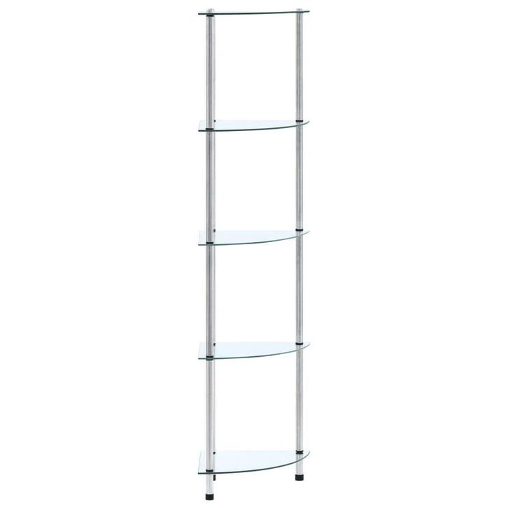 vidaXL Kastje 5-laags 30x30x130 cm gehard glas transparant, Huis en Inrichting, Kasten | Boekenkasten, Nieuw, Verzenden