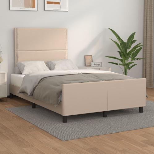 vidaXL Cadre de lit avec tête de lit Cappuccino 120x200, Maison & Meubles, Chambre à coucher | Lits, Neuf, Envoi