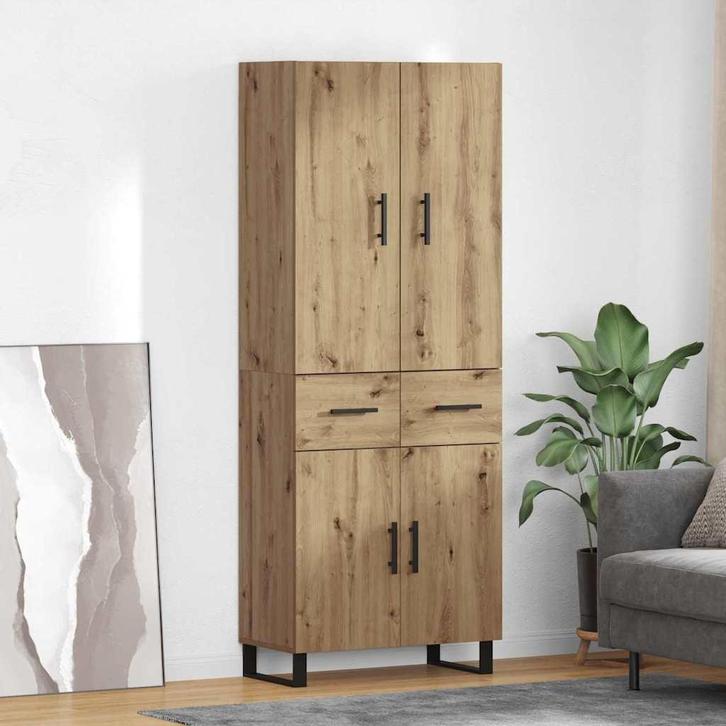 vidaXL Highboard 2 pcs Artisan Eiken Gefabriceerd Hout en, Huis en Inrichting, Kasten | Dressoirs, Nieuw, Verzenden