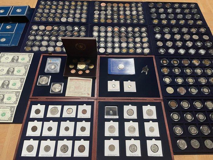 Monde. Lot de 297 Monnaies du monde dont Or et Argent et 5, Postzegels en Munten, Munten | Europa | Niet-Euromunten