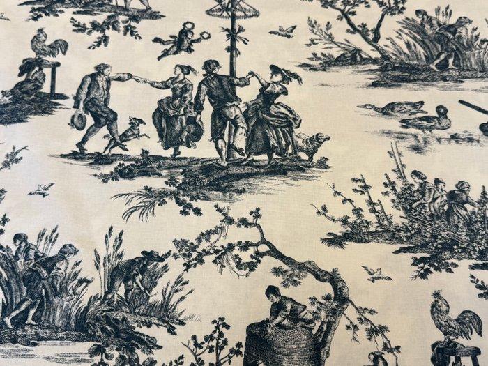 Landelijke ballade in Toile de Jouy: Een ode aan het, Antiek en Kunst, Antiek | Tapijten, Tafelkleden en Textiel
