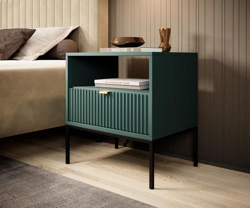 Meubella nachtkastje Navil groen goud, Huis en Inrichting, Kasten | Overige, Nieuw, Verzenden
