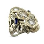 Bague - 18 carats Or blanc, Bague vintage art déco en or