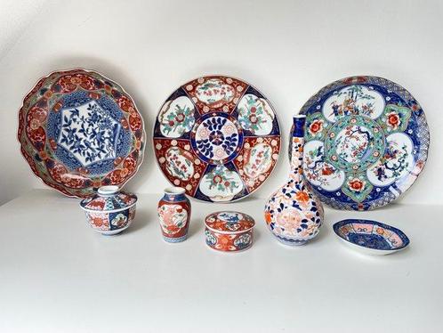 Coupe, Jarlets, Vases (8) - Floral - Porcelaine - Imari -, Antiquités & Art, Antiquités | Autres Antiquités