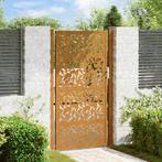 vidaXL Poort met bladontwerp 105x180 cm weervast staal, Tuin en Terras, Tuinpoorten, Verzenden, Nieuw