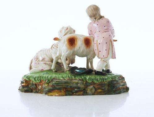 Höchst - Figurine - Die Ziegenmelkerin - Porcelaine, Antiek en Kunst, Antiek | Glaswerk en Kristal