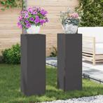 vidaXL Plantenstand 2 pcs Zwart 24 x 24 x 75 cm Staal, Tuin en Terras, Verzenden, Nieuw