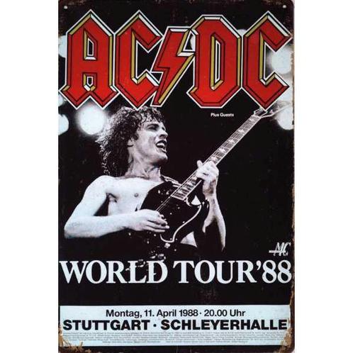 Wandbord reclamebord schild AC/DC World Tour 88 bord, Verzamelen, Retro, Huis en Inrichting, Verzenden
