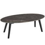 Ovale salontafel Acerra, marmerlook 100x50x34,5 cm - zwart, Huis en Inrichting, Verzenden, Nieuw