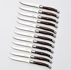Laguiole - 12x Steak knives - Dark Brown - incl. Certificate