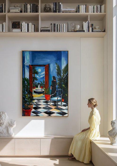 E. García - Interior nocturno XL (no reserve), Antiek en Kunst, Kunst | Schilderijen | Modern