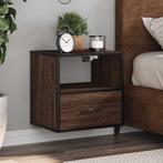 vidaXL Nachtkastjes 2st wandgemonteerd 40x31x39,5cm bruin, Huis en Inrichting, Slaapkamer | Nachtkastjes, Verzenden, Nieuw