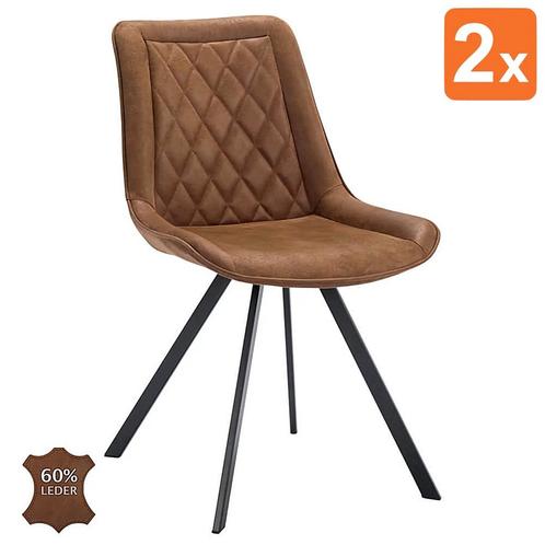 Stoelen | JORIS | Leer/Metaal | Camel | Zwarte Poten |, Zakelijke goederen, Horeca | Keukenapparatuur, Nieuw in verpakking, Verzenden