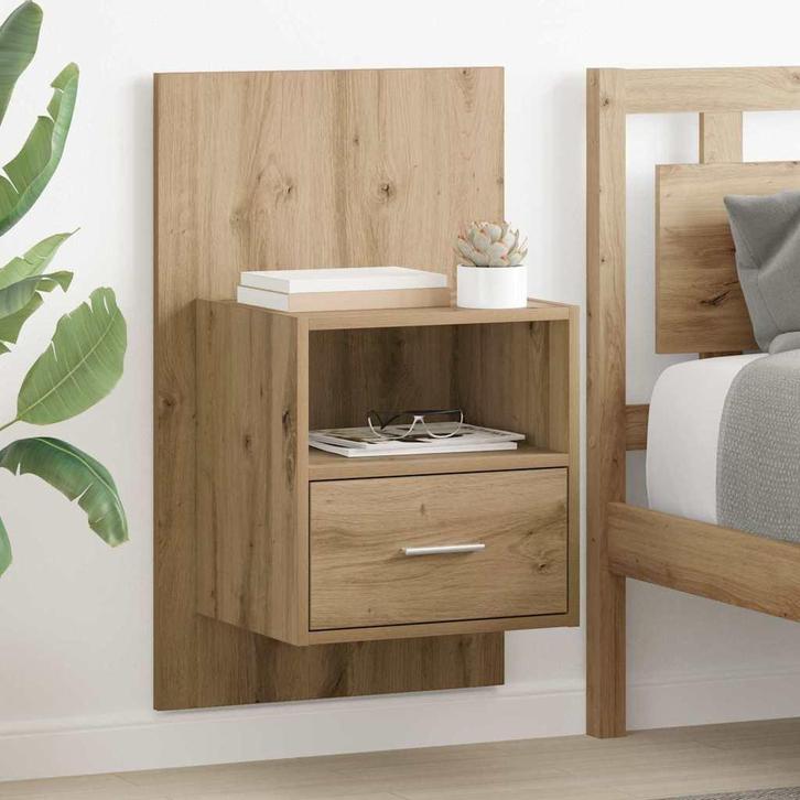 vidaXL Bedkast 2 pcs artisanaal eikenkleurig 48.5 x 32.5 x, Huis en Inrichting, Slaapkamer | Nachtkastjes, Nieuw, Verzenden