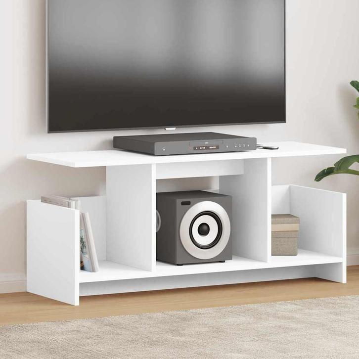 vidaXL TV Stand Wit 102 x 35 x 45 cm Bewerkt hout, Huis en Inrichting, Kasten |Televisiemeubels, Nieuw, Verzenden
