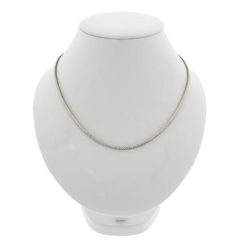 Witgouden visgraat schakel ketting | 39 cm, Handtassen en Accessoires, Kettingen, Overige kleuren, Gebruikt, Goud, Ophalen of Verzenden