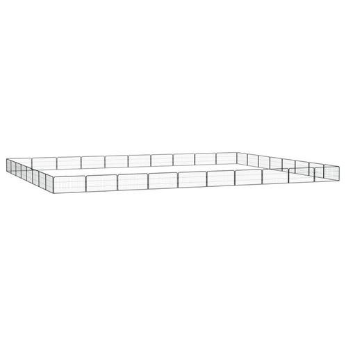 vidaXL Hondenkennel 36 panelen 100x50 cm gepoedercoat staal, Dieren en Toebehoren, Hondenbenches, Nieuw, Verzenden