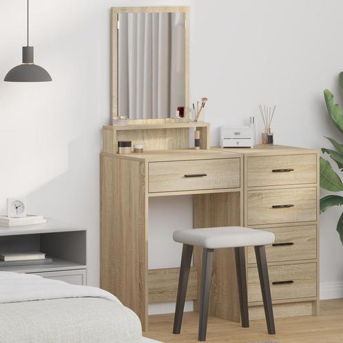 vidaXL Kaptafel met Lades - Sonoma Eik, 50x41x140 cm, Huis en Inrichting, Tafels | Kaptafels, Nieuw, Verzenden