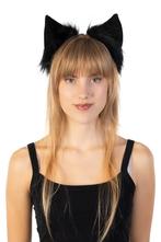 Haarband Furry Oortjes Zwart Kat Poes Vos Diadeem Dons Diere, Kleding | Dames, Ophalen of Verzenden, Nieuw