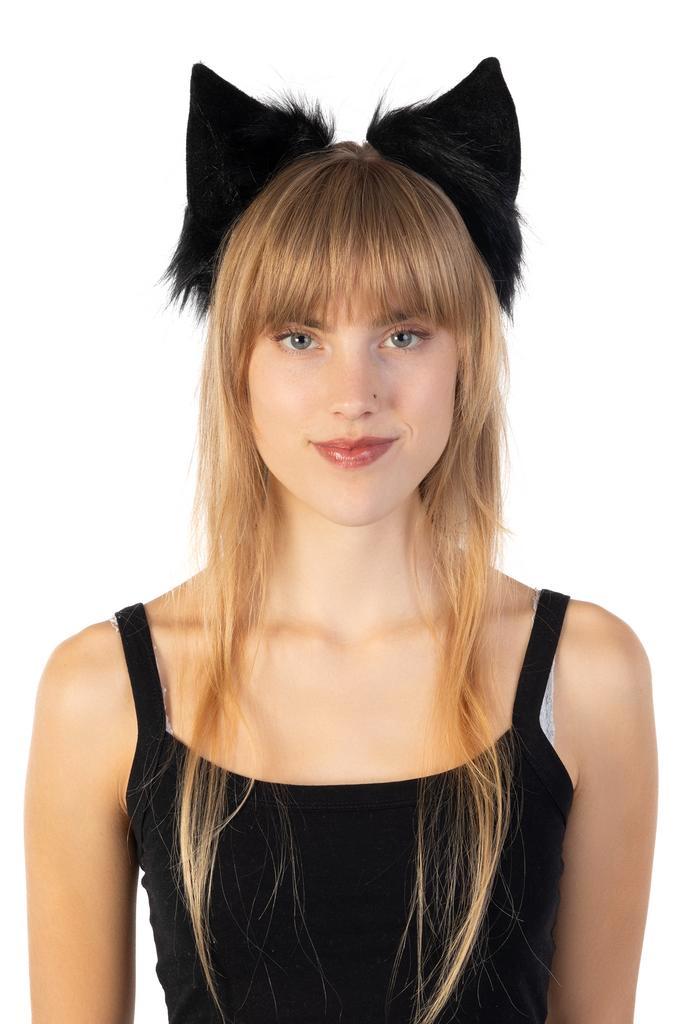 Haarband Furry Oortjes Zwart Kat Poes Vos Diadeem Dons Diere, Kleding | Dames, Carnavalskleding en Feestkleding, Nieuw, Ophalen of Verzenden