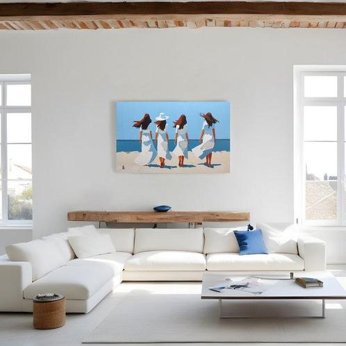 Virginie Schroeder - Balade en blanc XL, Antiek en Kunst, Kunst | Schilderijen | Modern