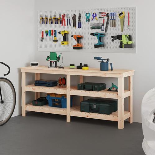 vidaXL Werkbank 181x50x80 cm massief grenenhout, Doe-het-zelf en Bouw, Werkbanken, Nieuw, Verzenden