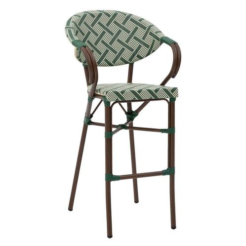 Barkruk | MILANO | Aluminium Rotan/Aluminium | Green |, Zakelijke goederen, Horeca | Keukenapparatuur, Nieuw in verpakking, Verzenden