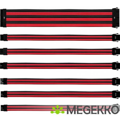 Cooler Master Colored Extension Cable Kit - Red / Black, Computers en Software, Overige Computers en Software, Nieuw, Verzenden