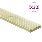 vidaXL Terrasplanken 32 st 4,64 m² 1 m massief grenenhout, Doe-het-zelf en Bouw, Vloerdelen en Plavuizen, Verzenden, Nieuw