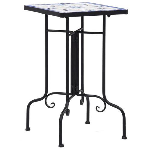 vidaXL Bijzettafel mozaïek keramiek blauw en wit, Tuin en Terras, Bloembakken en Plantenbakken, Nieuw, Verzenden