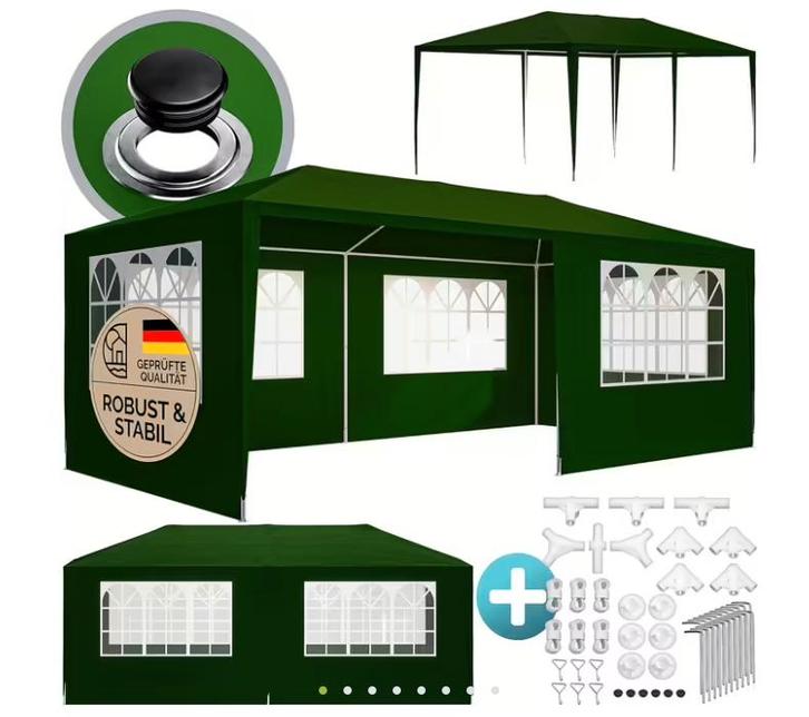 2dekans | CASARIA Paviljoen 3x6 m Groen – Waterafstotende, Tuin en Terras, Partytenten, Ophalen of Verzenden