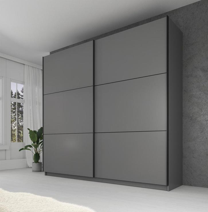 Kledingkast - Grijs - 217 x 63 x 210 cm - Garderobekasten, Huis en Inrichting, Kasten | Overige, Nieuw, Verzenden