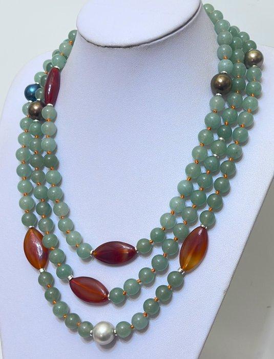 Groene aventurijn; carneool en parelmoer /Hoge kwaliteit/, Verzamelen, Mineralen en Fossielen