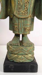 Groot standbeeld Boeddha staand in de Abhaya mudra - Hout,, Antiek en Kunst