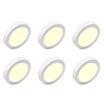 LED Downlight 6 Pack - Opbouw Rond 18W Warm Wit 2700K–3000K, Huis en Inrichting, Verzenden, Nieuw