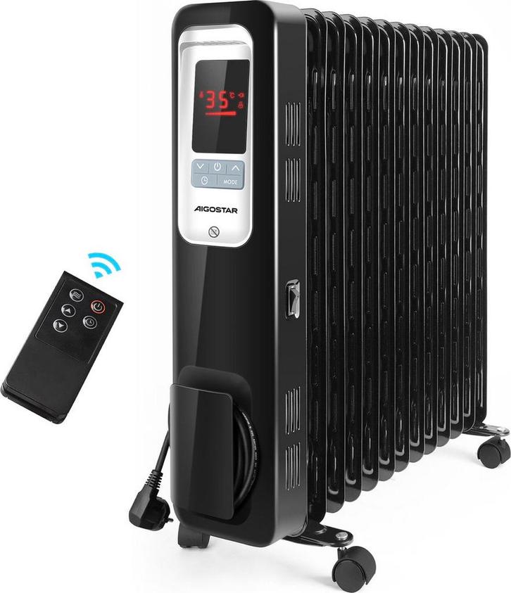 Olieradiator - 2500W Heater - Elektrische kachel - met Therm, Huis en Inrichting, Woonaccessoires | Overige, Verzenden