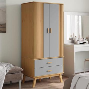 vidaXL Kledingkast OLDEN 76,5x53x172 cm grenenhout grijs en, Verzenden, Nieuw