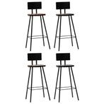 vidaXL Tabourets de bar lot de 4 bois massif de