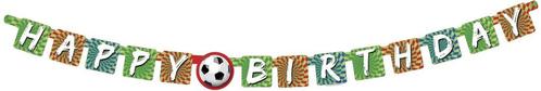 Letterslinger Goal Happy Birthday 1,8m, Hobby en Vrije tijd, Feestartikelen, Nieuw, Verzenden
