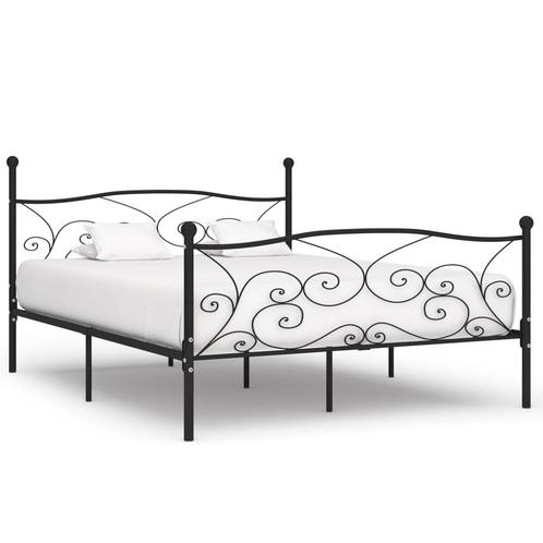 vidaXL Bedframe met lattenbodem metaal zwart 180x200 cm, Maison & Meubles, Chambre à coucher | Lits, Envoi