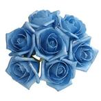 foam roos Emilia antique blauw/ice doos 42 Parelmoer bloemen, Nieuw