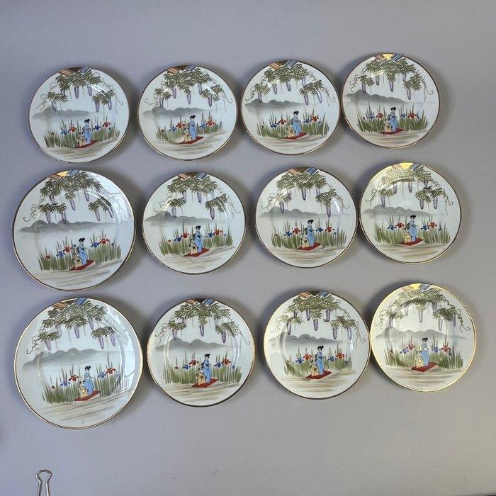 Dessertservies (12) - Mid-Century Kutani Japans, Antiquités & Art, Antiquités | Meubles | Tables