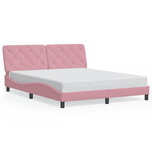 vidaXL Cadre de lit avec lumières LED rose 160x200 cm, Maison & Meubles, Chambre à coucher | Lits, Neuf, Envoi