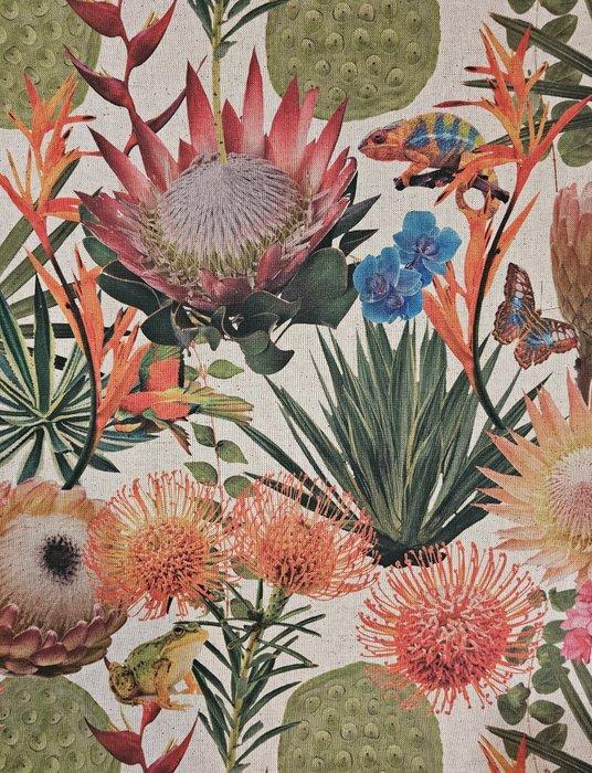 Bohemisch stof met kameleons - 300x280cm - artistiek ontwerp, Antiquités & Art, Tapis & Textile